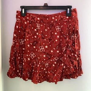 NWT Aerie Size M ruffle wrap paisley skirt